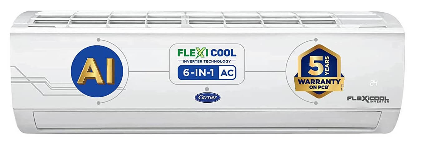Carrier 1.5 Ton 5 Star AI Flexicool Inverter Split AC - Top 10 Air Conditioners in India - buyfite.com